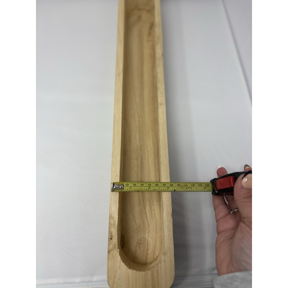 Ashland Natural Wood Sand & See Wooden Bowl Trench Decor  22"x3" Farmhouse - Picture 7 of 9